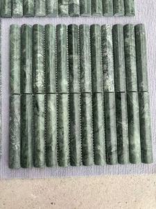Mosaïque de marbre vert à rayures, moderne, étanche, pour crédence murale de cuisine et salle de bain, 3D concave, finition polie, style <span class=keywords><strong>KitKat</strong></span> - Product Image 6