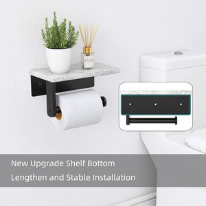 Estante adhesivo de mármol montado en la pared, estante de almacenamiento moderno para sala de estar, cocina, baño, rollo de papel tisú, soporte de papel higiénico - Product Image 3