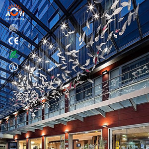 Luminaire LED en verre suspendu personnalisé - Lampe artisanale inspirée de la nature pour <span class=keywords><strong>les</strong></span> espaces commerciaux et <span class=keywords><strong>les</strong></span> halls d'exposition - Product Image 1