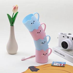 Tasse jetable pour enfants tasse de lavage tasse de bain de bouche simple tasse de brosse à dents dessin animé créatif maison en plastique écologique - Product Image 1