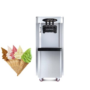 Consegna in fabbrica commerciale 2 + 1 macchina per gelato soft a pavimento misto con macchina per la produzione di gelato a compressore - Product Image 1
