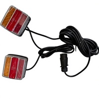 Kit de feux arrière magnétiques pour remorque, 2 pièces, lentille ambre rouge, LED haute puissance 3000 lumens, feu stop, clignotant, faisceau de câblage, prise