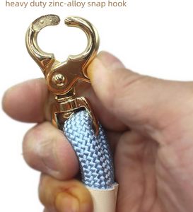 Lucpawz Lobster Snap Pet Leash 5 pies, correa de nylon fuerte especial, correa de perro de cuerda de color sólido para todas las razas (oro, 5 pies * 10mm) - Product Image 6