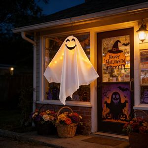 Decoración Colgante LED de Tela con Forma de Fantasma para Halloween, Lámpara de Araña para Fiestas de Terror, Patios y Festivales - Product Image 3