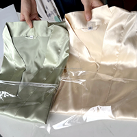 Batas de Seda de Lujo para Novia y Damas de Honor, Estilo Veraniego, Cuello en V, Largo hasta la Rodilla, Secado Rápido, Batas de Matrimonio