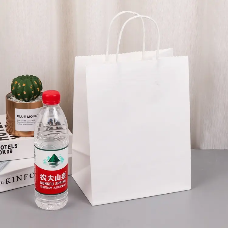 Bolsas de papel Kraft marrón recicladas para compras, impresión personalizada barata, gran oferta