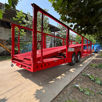 Semi-remorque porte-voitures robuste à 2 essieux pour 8 véhicules, remorque de transport de voitures à double étage pour le transport de véhicules neufs et d'occasion