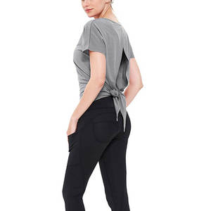Camisetas de algodón lisas con cuello redondo para <span class=keywords><strong>mujer</strong></span> y hombre, ideales para entrenamiento. Venta al por mayor disponible. - Product Image 5
