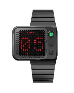 Reloj Digital Retro con Diseño Personalizado, Pantalla LED Matrix, Reloj de Cuarzo con Correa de Acero Inoxidable de 18 mm, Deportivo, Resistente al Agua, OEM, ODM - Product Image 1