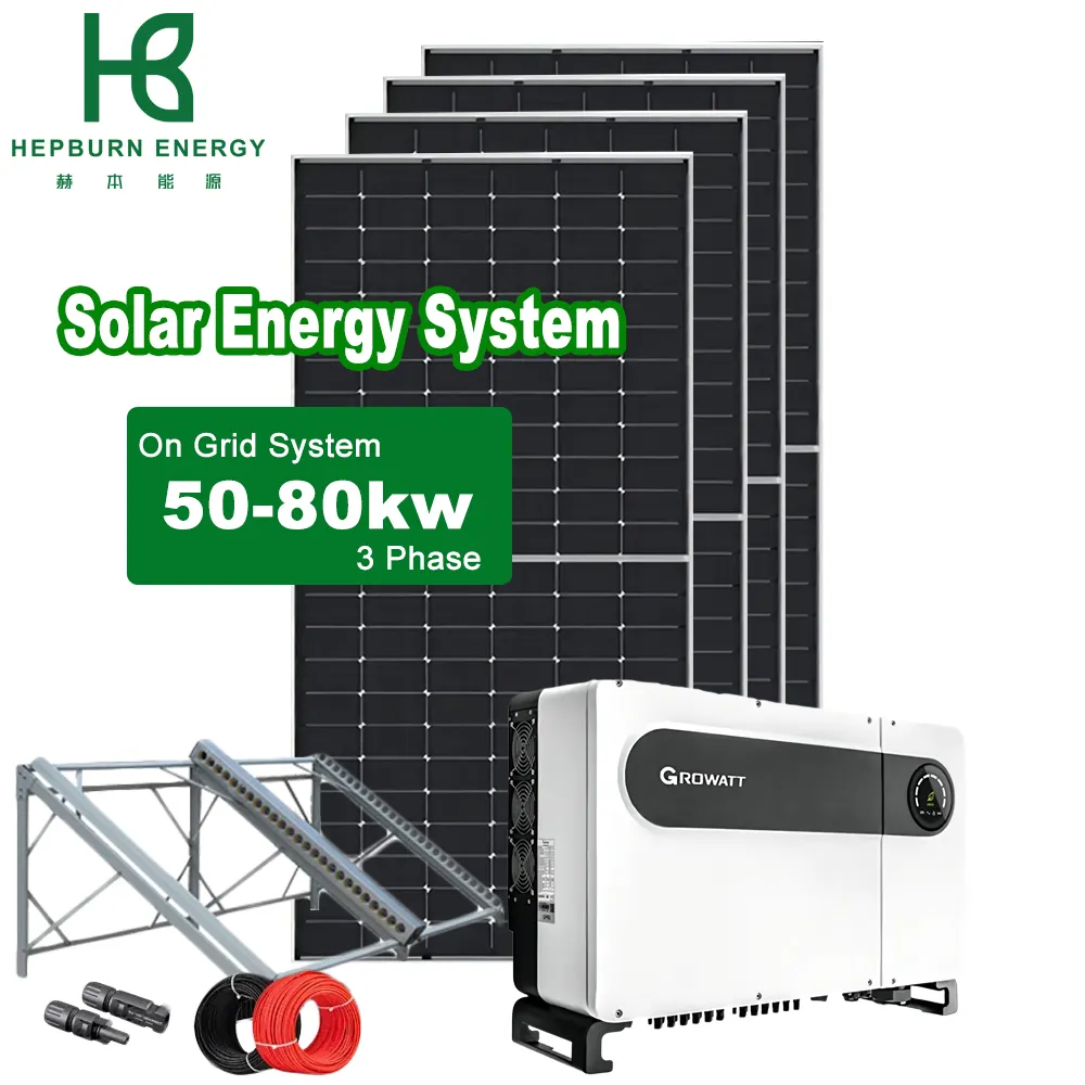 50kw 100kw 200Kw 500kw bảng điều khiển năng lượng mặt trời năng lượng hệ thống năng lượng mặt trời trên hệ thống giải pháp tiết kiệm điện công nghiệp lưới