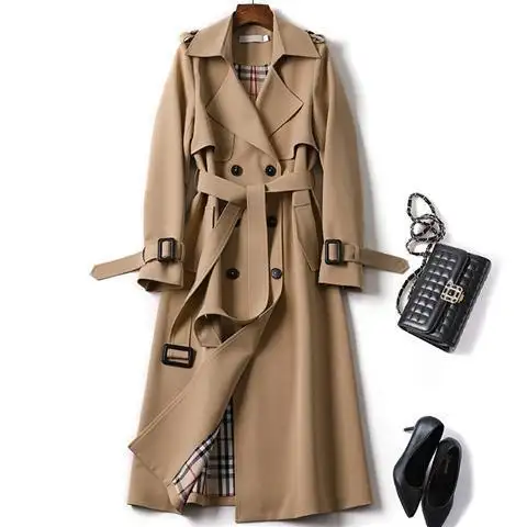 D&M new women's clothing autumn design waist coat dress suit collar trench coat women's long sleeve jacket