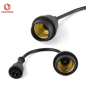 E27 Factory Wholesale Price Outdoor Waterproof E27 Lamp Holder Screw Socket Black Cable For Holiday Decoration Application