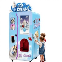 Distributeur automatique de crème glacée à refroidissement par air, 24h/24, avec 3 garnitures solides et 3 liquides