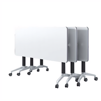 Meubles de formation de bureau, table pliante portable avec réglage en hauteur et roulettes, bureau pliable pour réunion, ordinateur portable