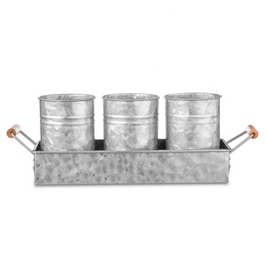 Erba da giardino fioriera Set con vassoio in metallo davanzale per finestre vaso per <span class=keywords><strong>piante</strong></span> con Set di drenaggio per <span class=keywords><strong>piante</strong></span> da esterno o da interno - Product Image 3