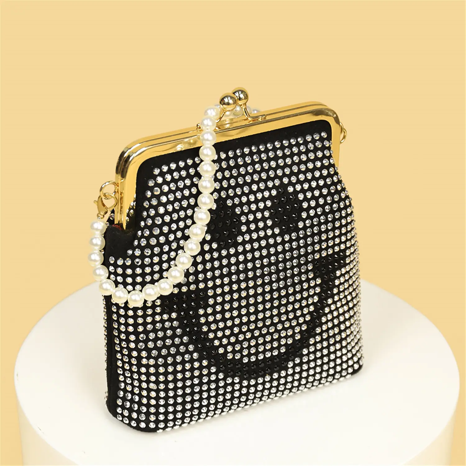 Borsa con strass HEC borsa scintillante borse con diamanti in argento per le donne Upgrade borsa da sera con diamanti da ballo