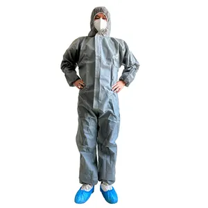 Free Sample Type5 6 Disposable Non Woven Sms Disposable Coveralls Jumpsuit With Elastic Wrist And Ankles