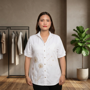 Camisa Casual de Algodón para Mujer, con Botones, Manga Corta, Cuello de Solapa, para Oficina y Uso Diario, Compre Directamente del Proveedor - Product Image 3