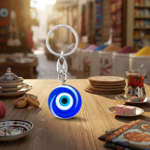 LLavero de cristal turco hecho a mano, llavero de recuerdo de ojo malvado - Product Image 3