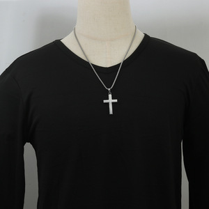 <b>Titanium</b> Steel Cross Pendant Unisex Everyday Wear Geometric Design 23045 - Product Image 3