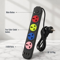 Multiprise avec protection contre les surtensions, câble de rallonge, multiprise universelle avec ports USB, multiprise sur mesure