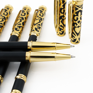 Bolígrafo de Gel Clásico de Lujo Picasso con Diseño de Metal Negro y Chapado en Oro para Oficina y Negocios - Product Image 4