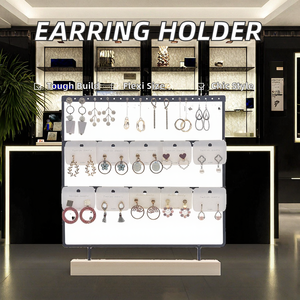 Présentoir à bijoux, emballage pour bijoux, présentoir en métal et bois pour boucles d'oreilles, plateaux de présentation de bijoux, organisateur de rangement de taille personnalisée - Product Image 2