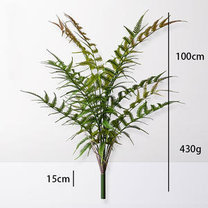 Paquete de mango grande único Planta de simulación Hoja de helecho <span class=keywords><strong>Ricitos</strong></span> de oro artificiales Planta de goma blanda de helecho - Product Image 3