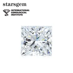 Starsgem 멋진 느슨한 도매 hpt cvd 공주 컷 실험실 재배 다이아몬드