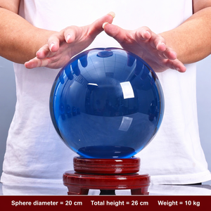 <span class=keywords><strong>Esfera</strong></span> de Cristal Feng Shui Grande de 200mm 250mm, <span class=keywords><strong>Esfera</strong></span> <span class=keywords><strong>Gigante</strong></span> de Cristal <span class=keywords><strong>Transparente</strong></span> K9 con Base de Madera Gratis - Product Image 6
