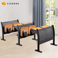 Chaise d'auditorium scolaire en métal et bois, pour amphithéâtre et salle de conférence, design moderne, mobilier commercial durable, Chine Liserve