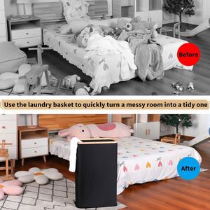 <b>Foldable</b> Dirty Clothes Storage <b>Basket</b> With Bamboo Frame, Clothes Storage <b>Basket</b>, Dirty Clothes Storage <b>Basket</b> - Product Image 3