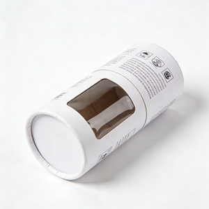 High Grade Recyclable Paper Cylinder Tube With <b>Clear</b> PVC Window Custom Logo Round <b>Box</b> For Cosmetic <b>Gift</b> Packaging - Product Image 2