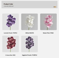 Anggrek Phalaenopsis Artifisial Famiz Cross-border New Arrival, Dekorasi Rumah & Hotel, Cetak 3D, Tangkai Tunggal, Bahan PU
