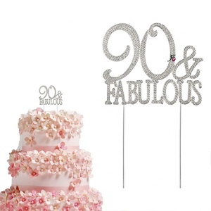 Adorno Personalizado para <span class=keywords><strong>Pastel</strong></span> <span class=keywords><strong>de</strong></span> 90 <span class=keywords><strong>Cumpleaños</strong></span>, Acrílico con 90 Diamantes <span class=keywords><strong>de</strong></span> Imitación, Decoración para Hombres y Mujeres, Suministros para Fiestas, Celebración del 90 Aniversario - Product Image 1