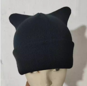 Phong Cách Mới In Beanie Mùa Đông Hat Ấm Acrylic Trẻ Em Cô Gái Dệt Kim Mùa Đông Hat Cap Mèo Tai Giá Rẻ Trẻ Em Bé Beanie - Product Image 1