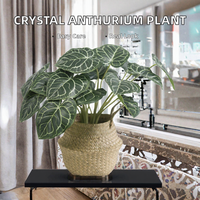 Tanaman Hias Anthurium Kristal VerdantCharm 46cm dalam Pot, Daun Seperti Asli dengan Urat Kristal, Mudah Dirawat, Dekorasi Ruang Tamu