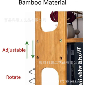 Wooden Desktop Book Shelf Double Layer <b>Rotatable</b> Magazine Organizer For Study <b>Desk</b> - Product Image 3