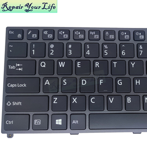 Bàn phím laptop không đèn nền tiếng Anh Mỹ cho máy tính xách tay <span class=keywords><strong>FUJITSU</strong></span> <span class=keywords><strong>Lifebook</strong></span> U747 U748 U749 E449 E548 E5410 CP724717-03, có khung đen - Product Image 4