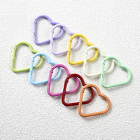 naona, grande boucle à ressort en alliage avec motif cœur, finition peinture pulvérisée, pour la randonnée, pendentif de sac, porte-clés, anneau, accessoire DIY