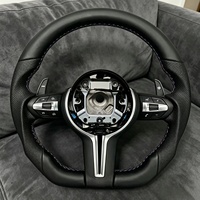 Volant sport en cuir noir plat M Sport adapté aux BMW F10 F30 F31 F32 F20 E90 E87 E92 X6 E71 X5 E70 F15 F16