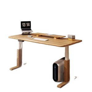 Solid Wood Electric Height Adjustable <b>Desk</b> With Dual Motor Computer Workstation <b>Study</b> Table For Home Office - Product Image 3