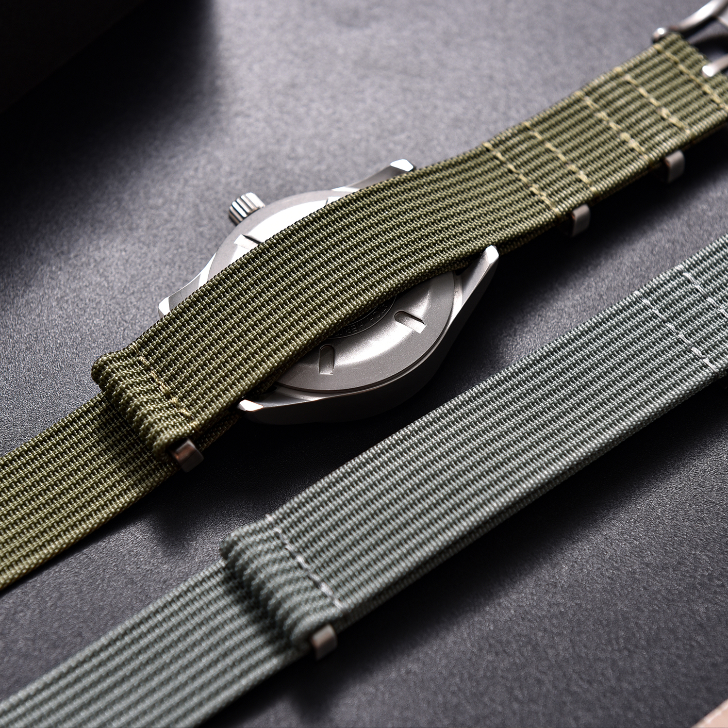 JUELONG Durable Classic Nylon Wristband Premium High Density 18mm 20mm 22mm 1.4mm Ribbed Nylon Watch Band