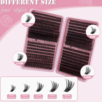 Kit de Cils Synthétiques Aesphylash en Bouquets Effilés, Mat, Naturel, Doux, pour Extension de Cils DIY, 10-16mm, 300 Pièces, Sans Cruauté Animale