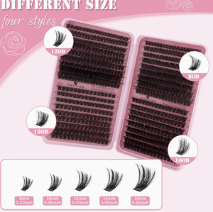3D <b>Mink</b> <b>Lashes</b> Matte Synthetic <b>Lash</b> Extension Kit DIY Eyelash Strips Heat Resistant Cruelty-Free Natural Soft Wholesale - Product Image 2