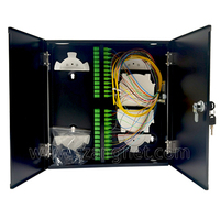 FTTH panel patch serat optik ODF, dudukan rak 24 port dengan rel mudah digunakan 1U 19"
