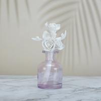 Diffuseur de luxe fait à la main fleur roseau avec bouteille en verre ensembles de diffuseurs d'huiles essentielles