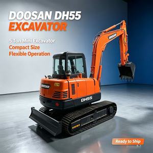 รถขุดมือสอง Doosan DH55 5.5 ตัน ยี่ห้อเกาหลี เครื่องยนต์ Isuzu แท้ เครื่องจักรขุดขนาดกะทัดรัดสำหรับงานในพื้นที่แคบ มีสินค้าในสต็อก - Product Image 1