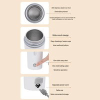 Bouilloire électrique portable intelligente en acier inoxydable avec alimentation par batterie pour voiture et usage domestique, ébullition automatique et maintien au chaud
