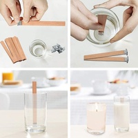 Mèche à bougie épaissir sans fumée mèches en bois de cerisier pour bougies flamme longue durée brûle facilement les noyaux de bougie naturels mèches